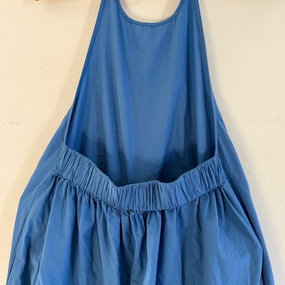 Free People Beachside Tide Blue Cotton Halter‎ Low Back Maxi Dress Size Small - Picture 10 of 10